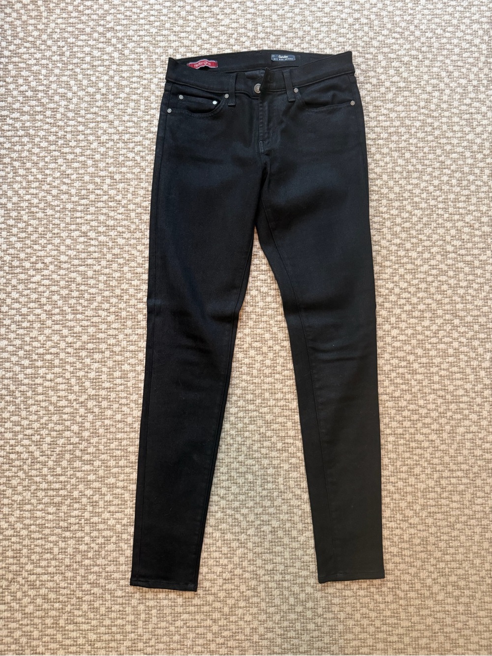 Red Engine Mid-Rise Black Skinny Jeans - Women